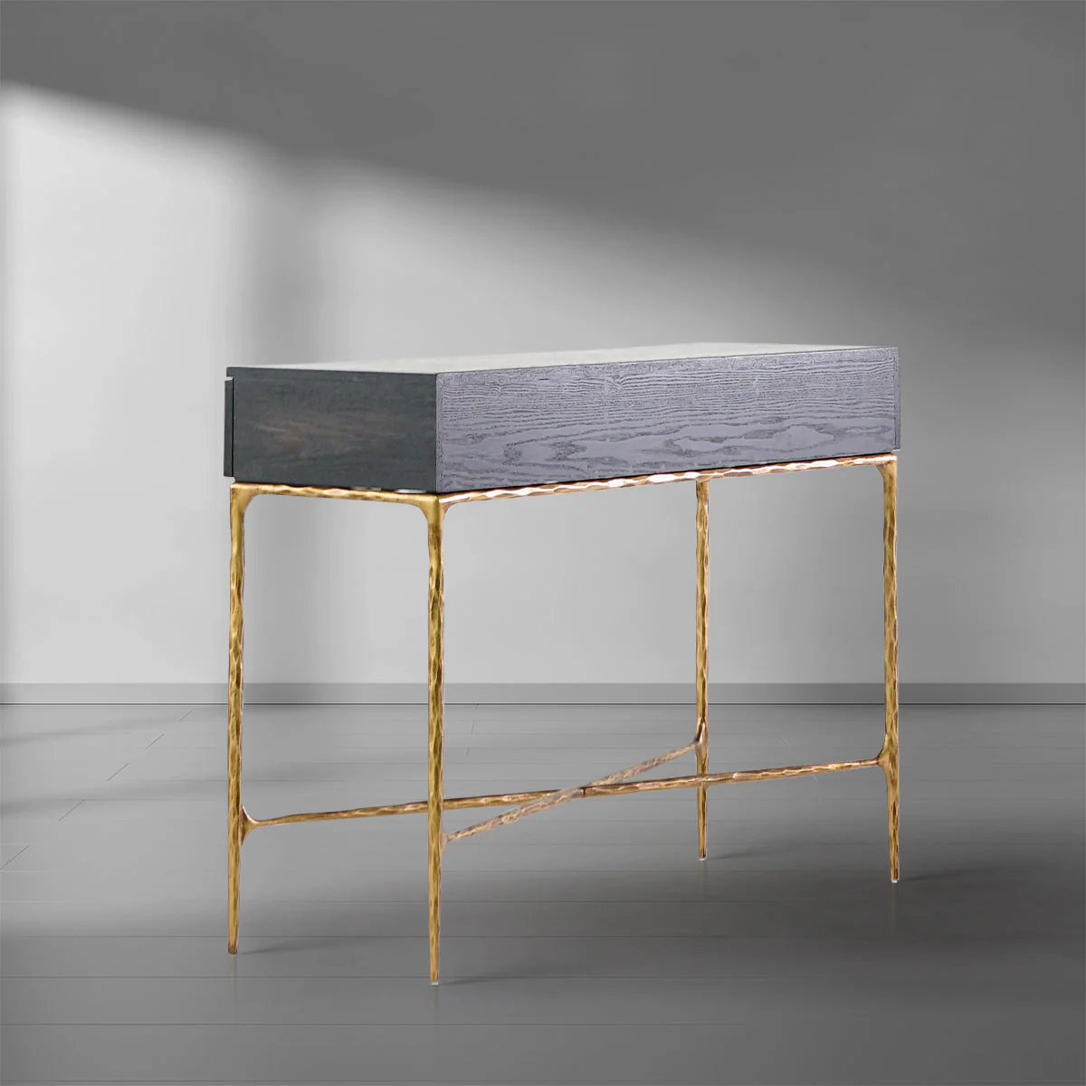 Hand-Forged Metal 3 Drawer Desk - Image 7
