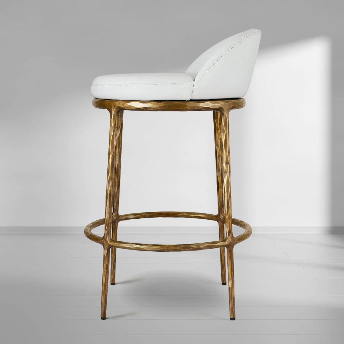 Hand-Forged Metal Bar Swivel Counter Stool - Image 12