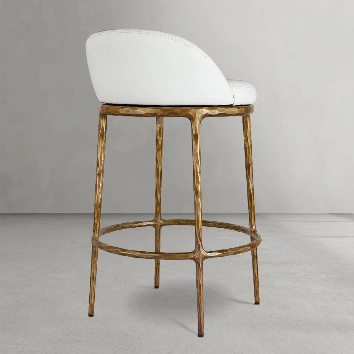Hand-Forged Metal Bar Swivel Counter Stool - Image 14