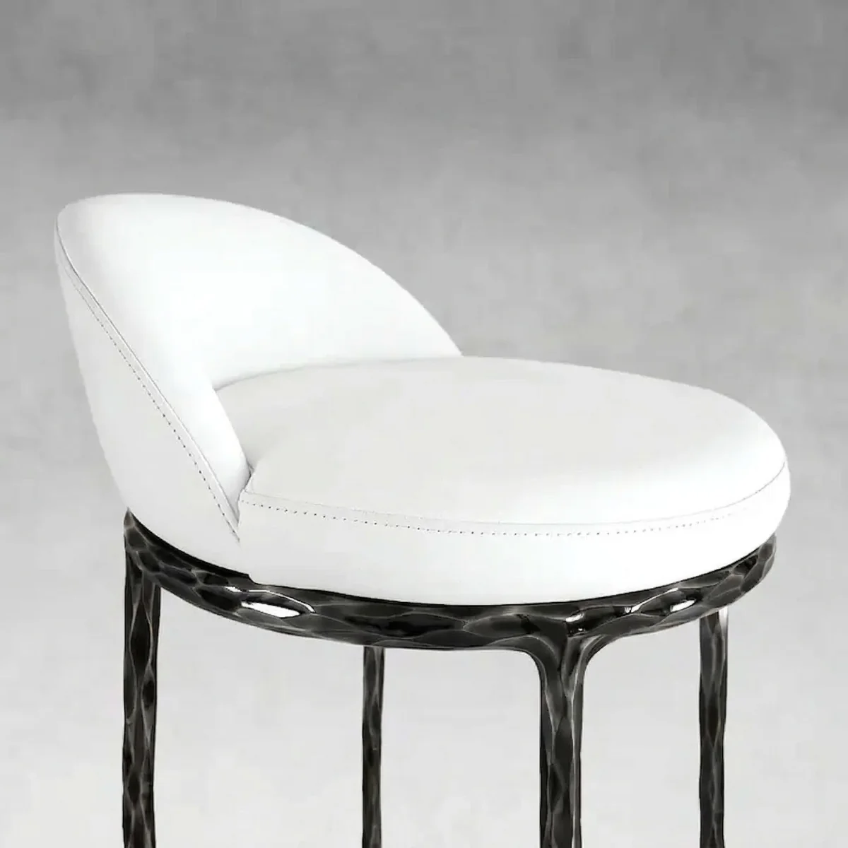 Hand-Forged Metal Bar Swivel Counter Stool - Image 19