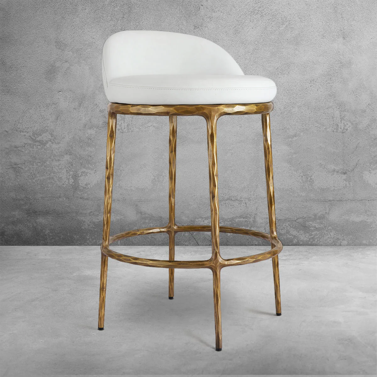 Hand-Forged Metal Bar Swivel Counter Stool - Image 5