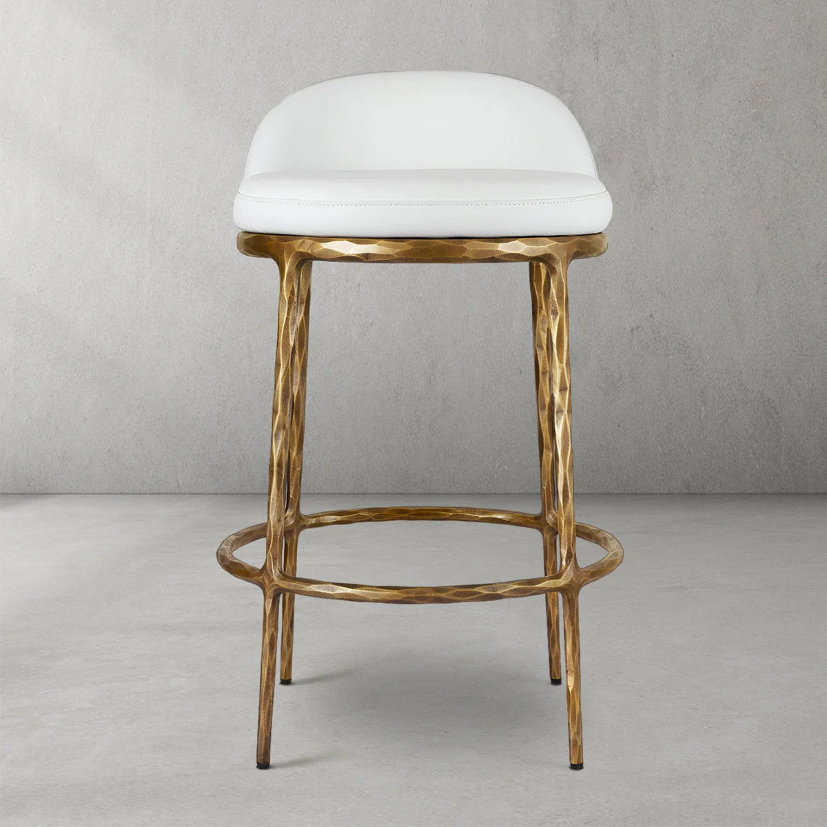 Hand-Forged Metal Bar Swivel Counter Stool - Image 8