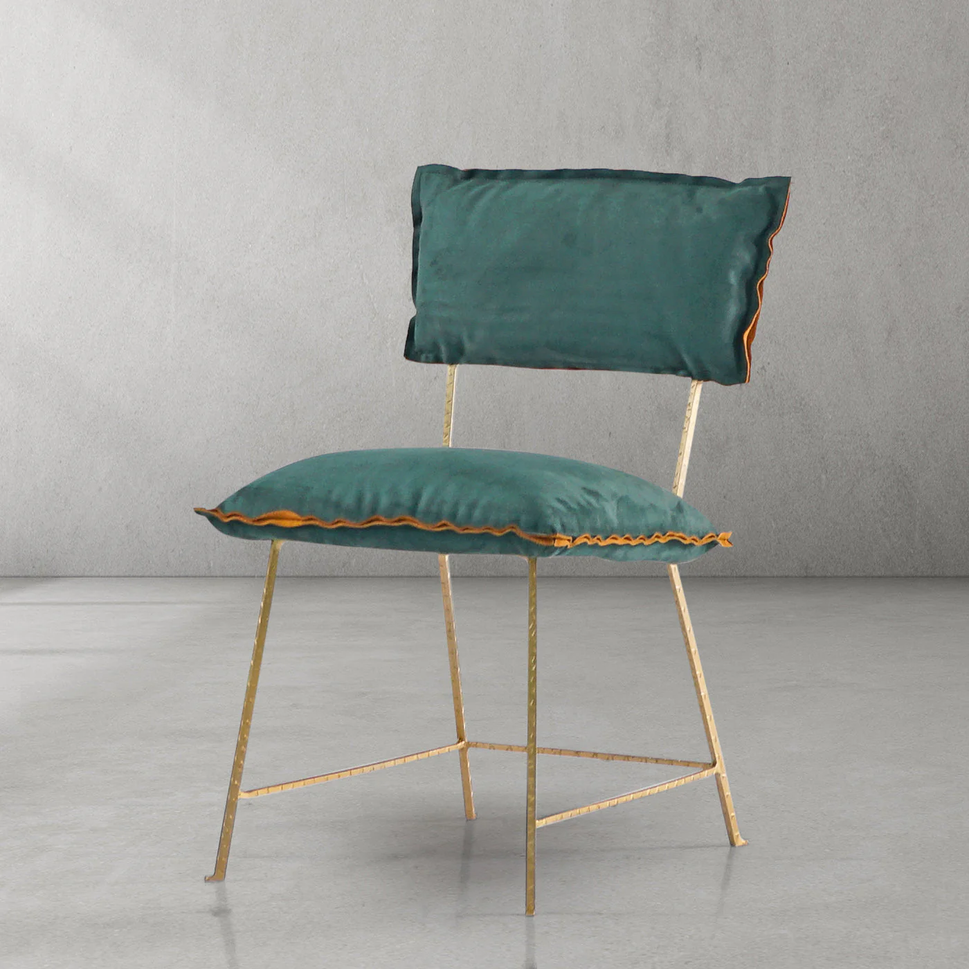 Hand-Forged Metal Cartier Armless Dining Chair - Image 11