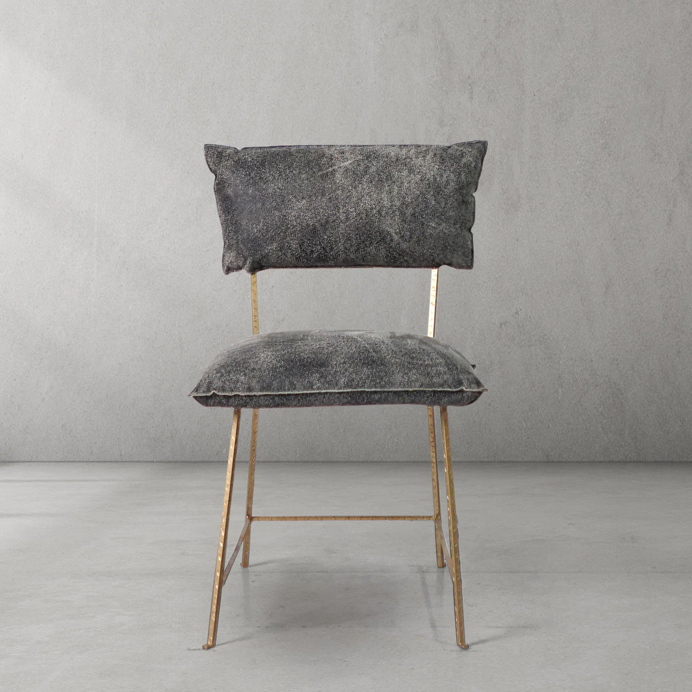 Hand-Forged Metal Cartier Armless Dining Chair - Image 2