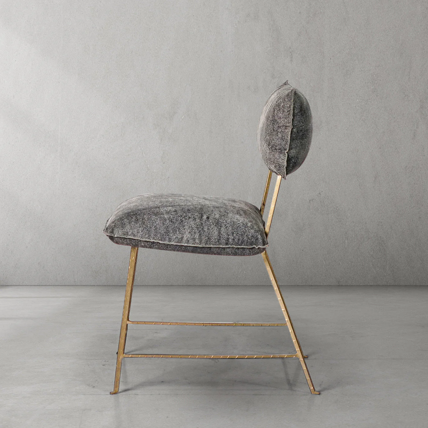 Hand-Forged Metal Cartier Armless Dining Chair - Image 3