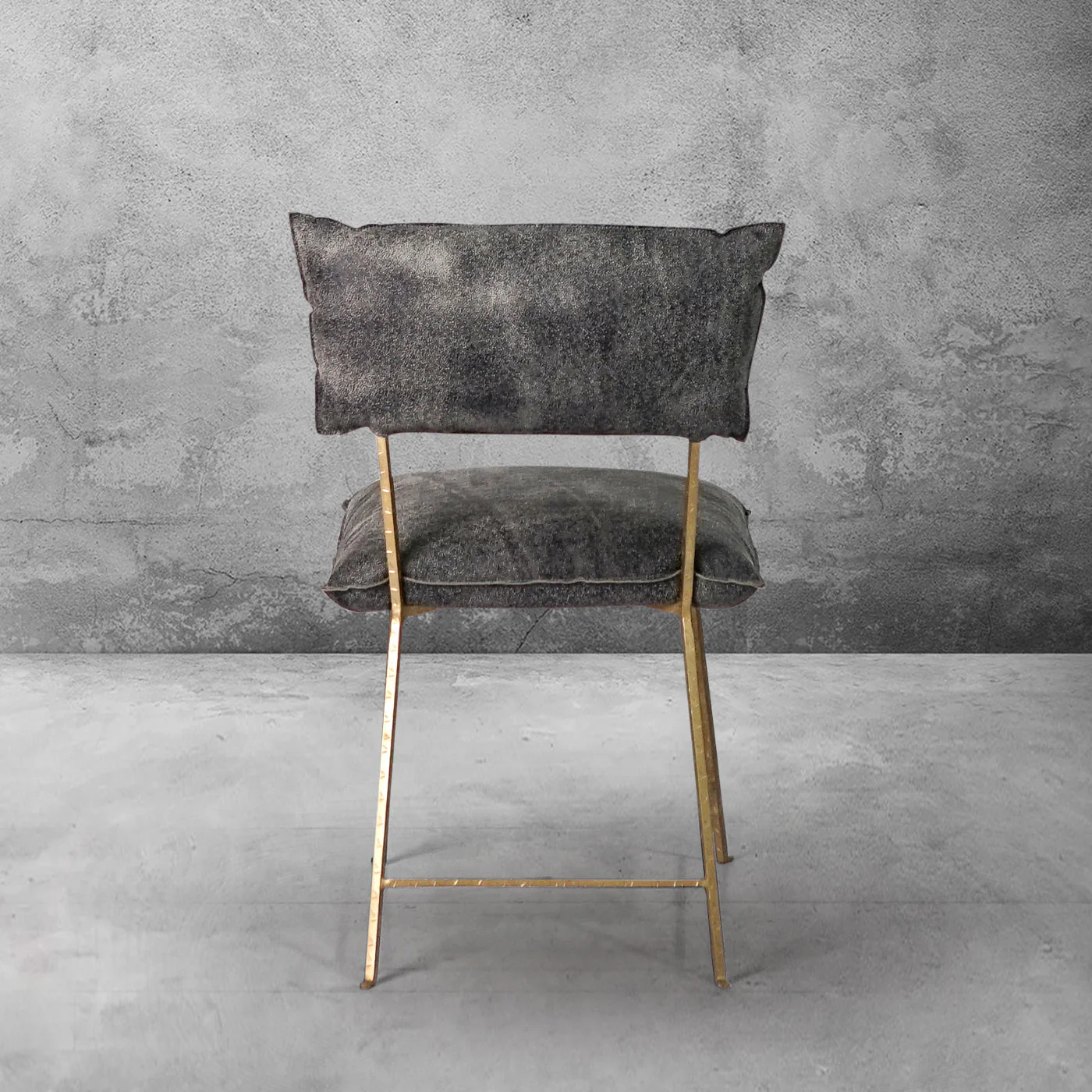Hand-Forged Metal Cartier Armless Dining Chair - Image 5
