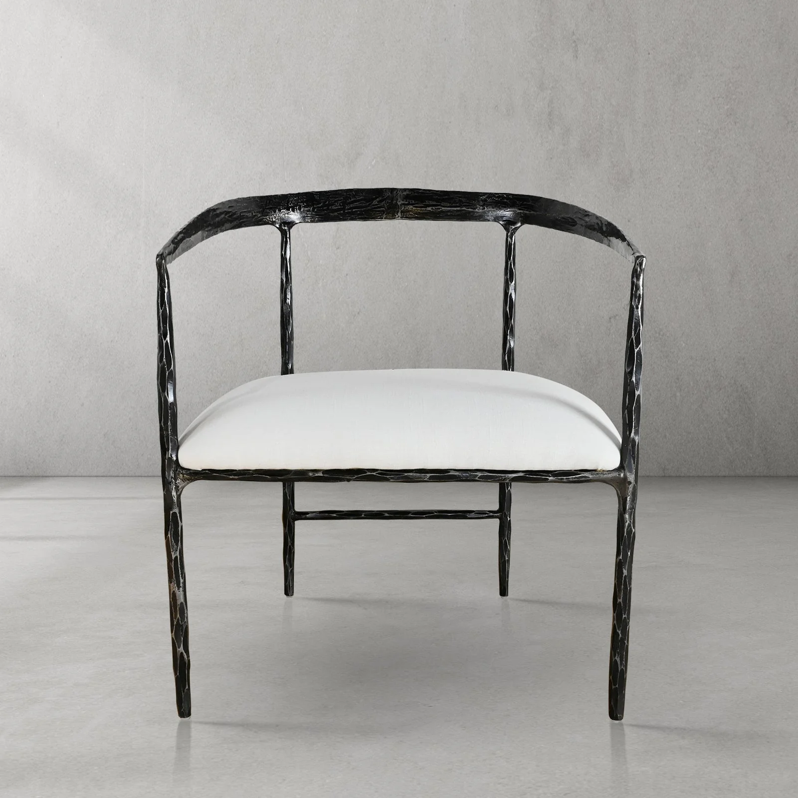 Hand-Forged Metal Curved Chair - Image 14