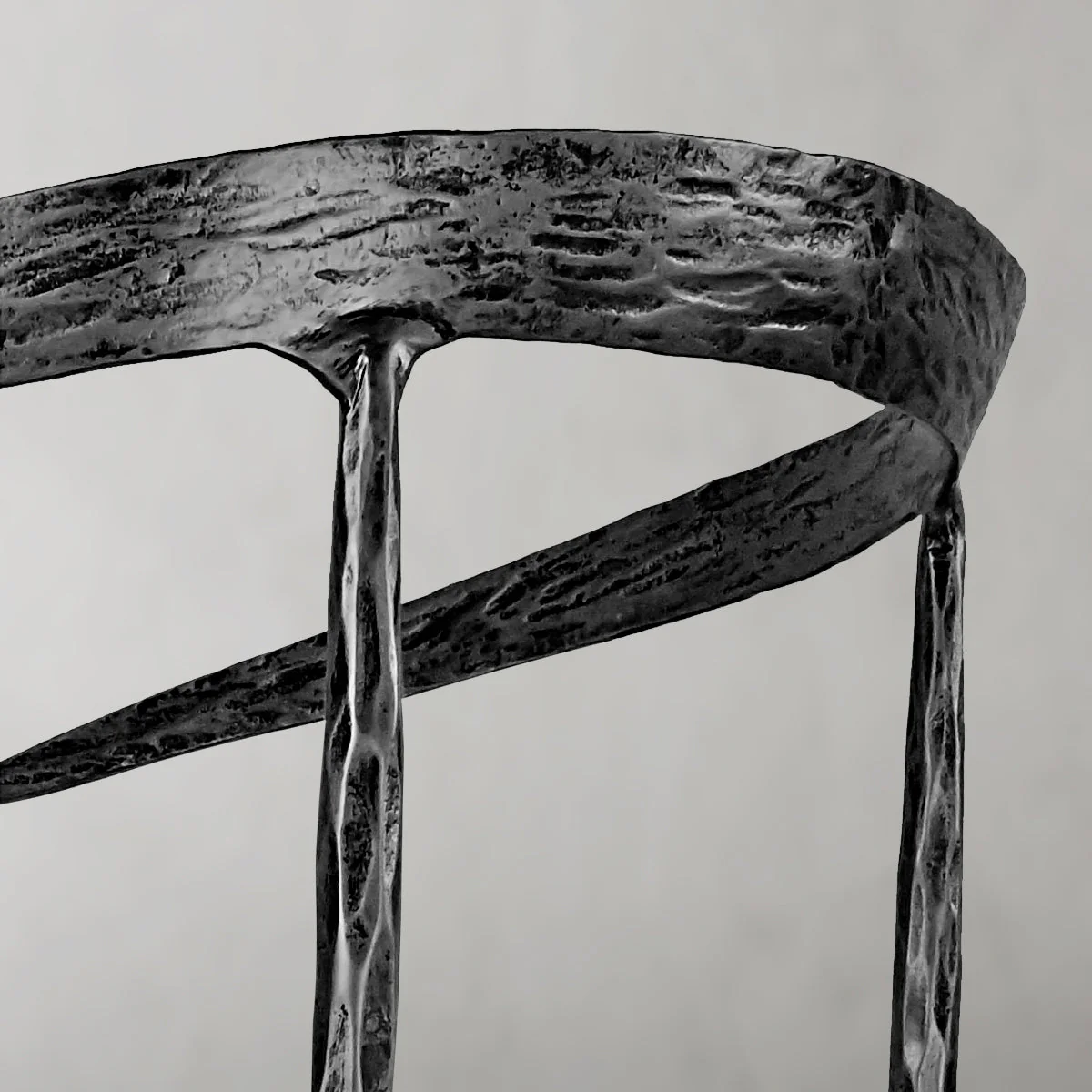 Hand-Forged Metal Curved Chair - Image 16