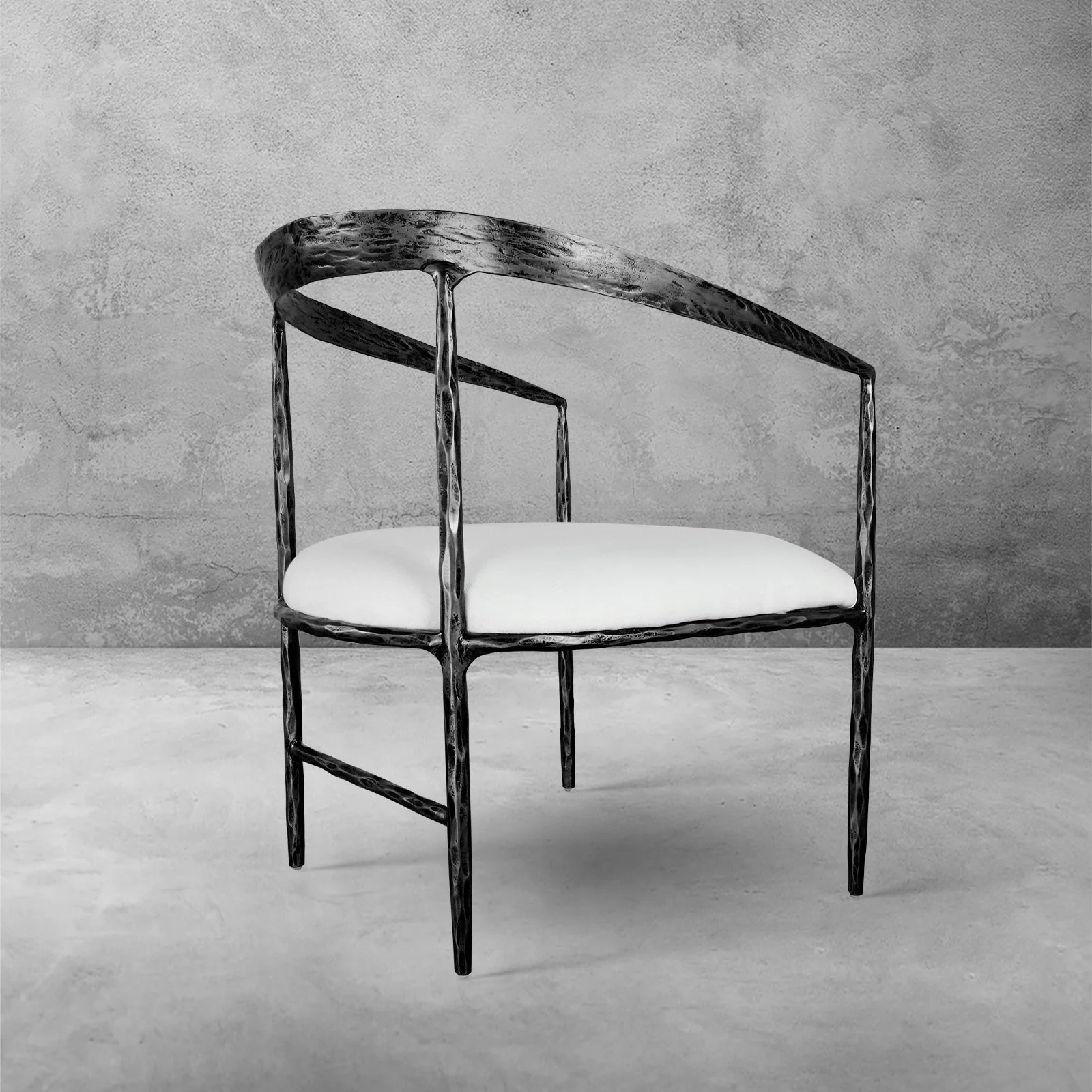 Hand-Forged Metal Curved Chair - Image 17