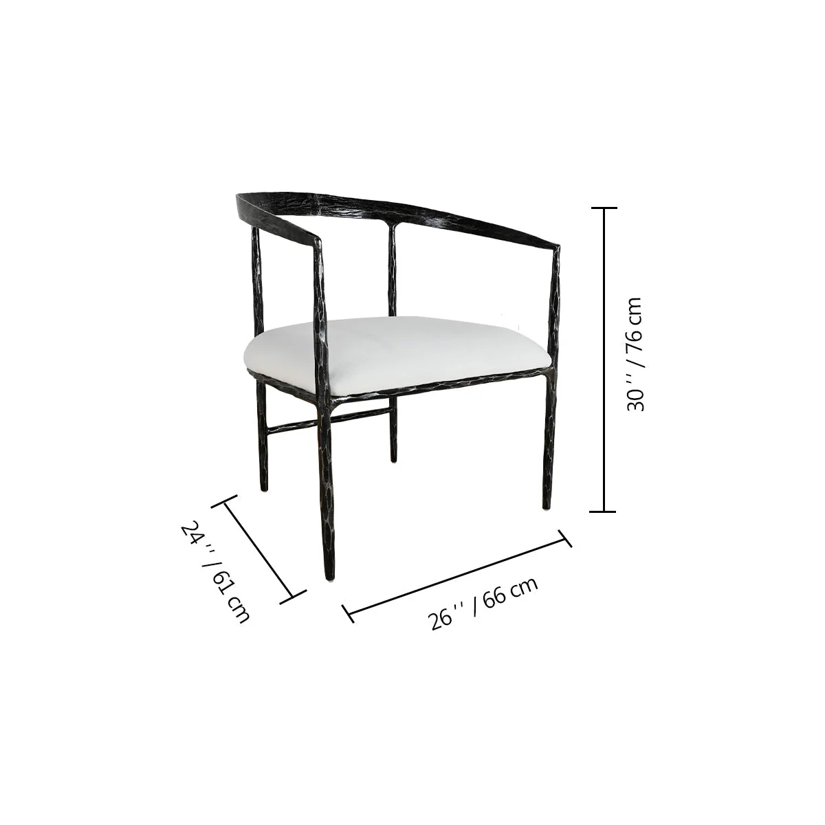Hand-Forged Metal Curved Chair - Image 8