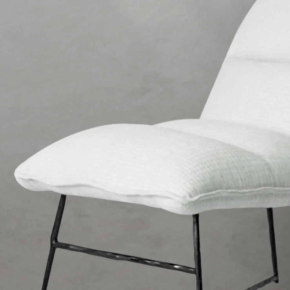 Hand-Forged Metal Fabric Lounge Chair - Image 13