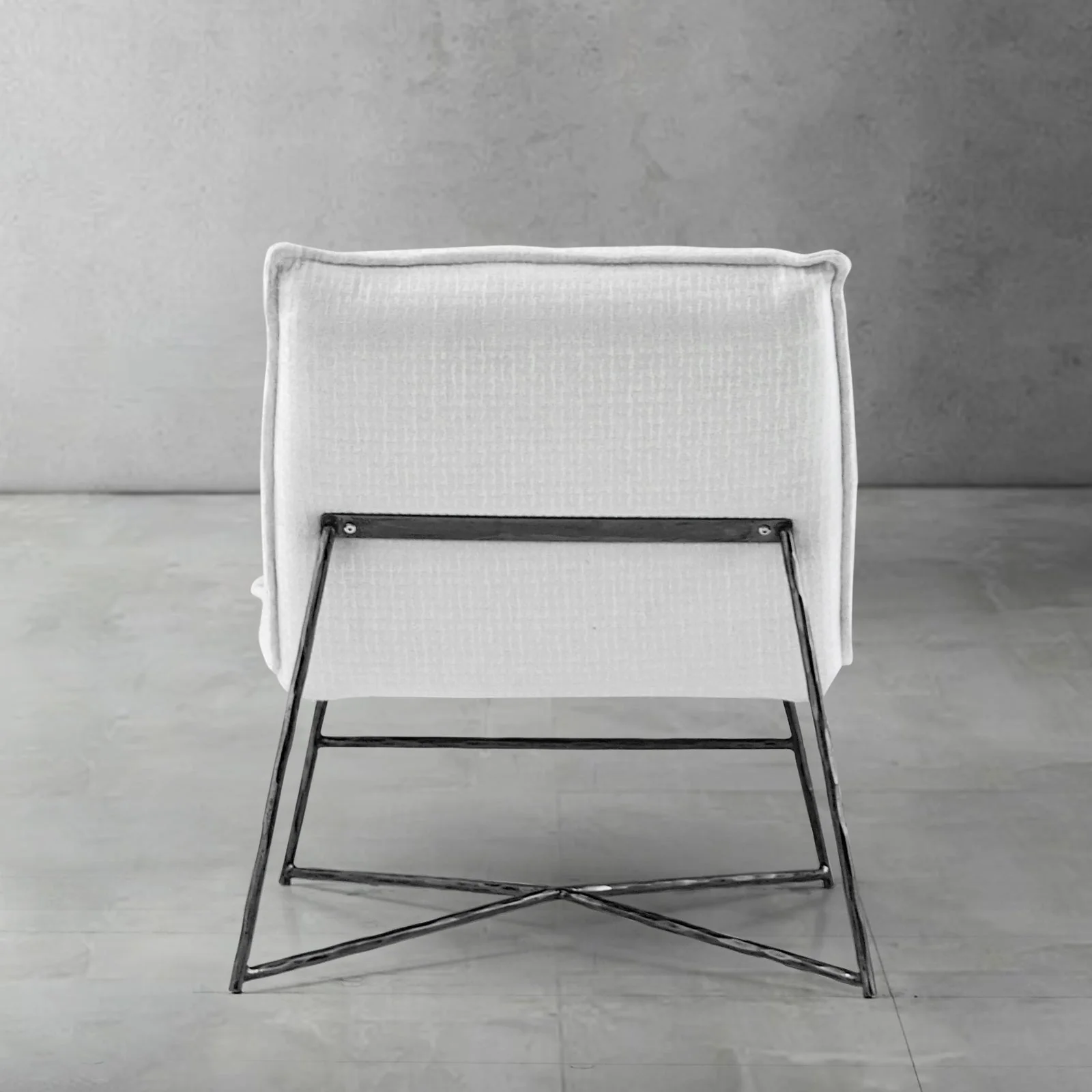 Hand-Forged Metal Fabric Lounge Chair - Image 14