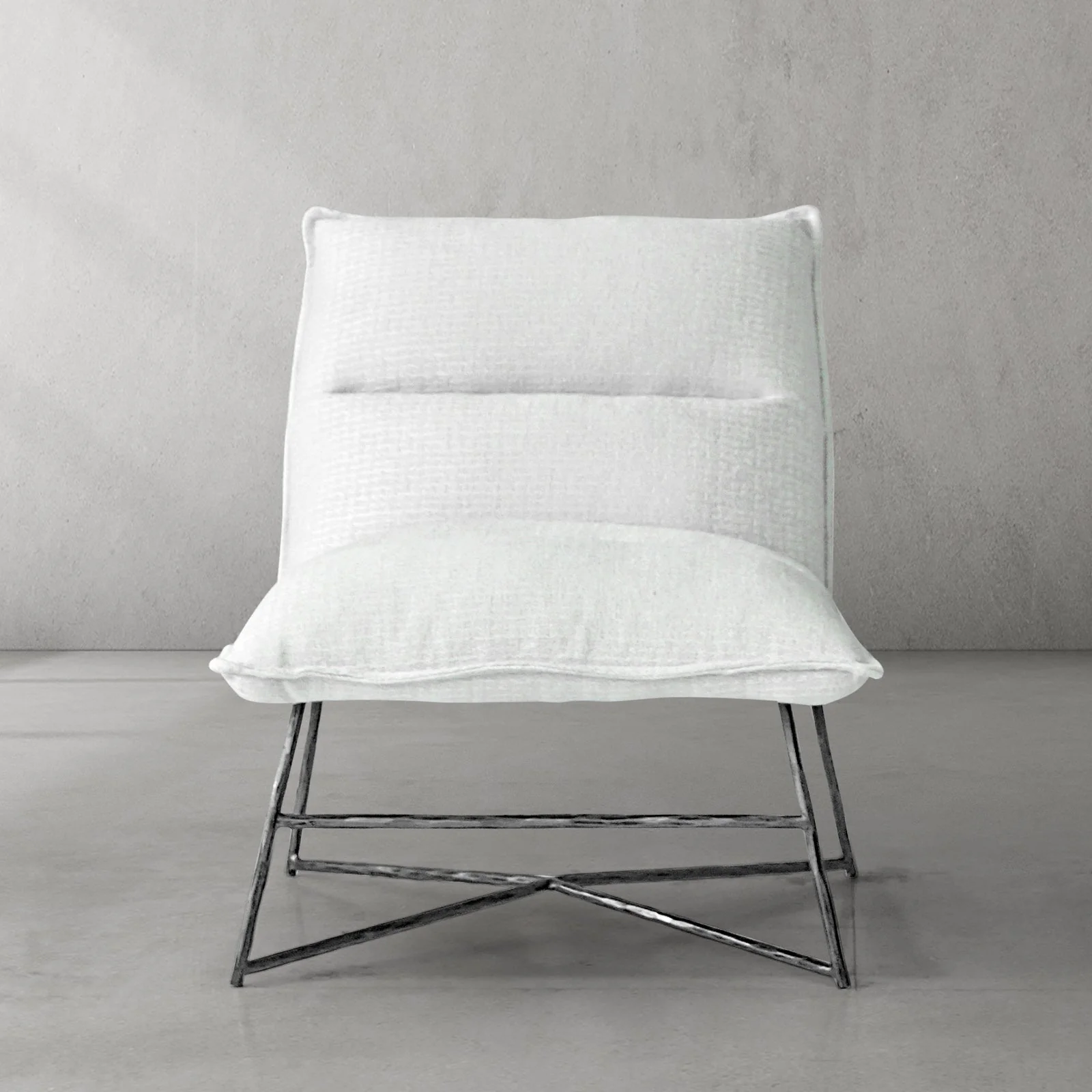 Hand-Forged Metal Fabric Lounge Chair - Image 16