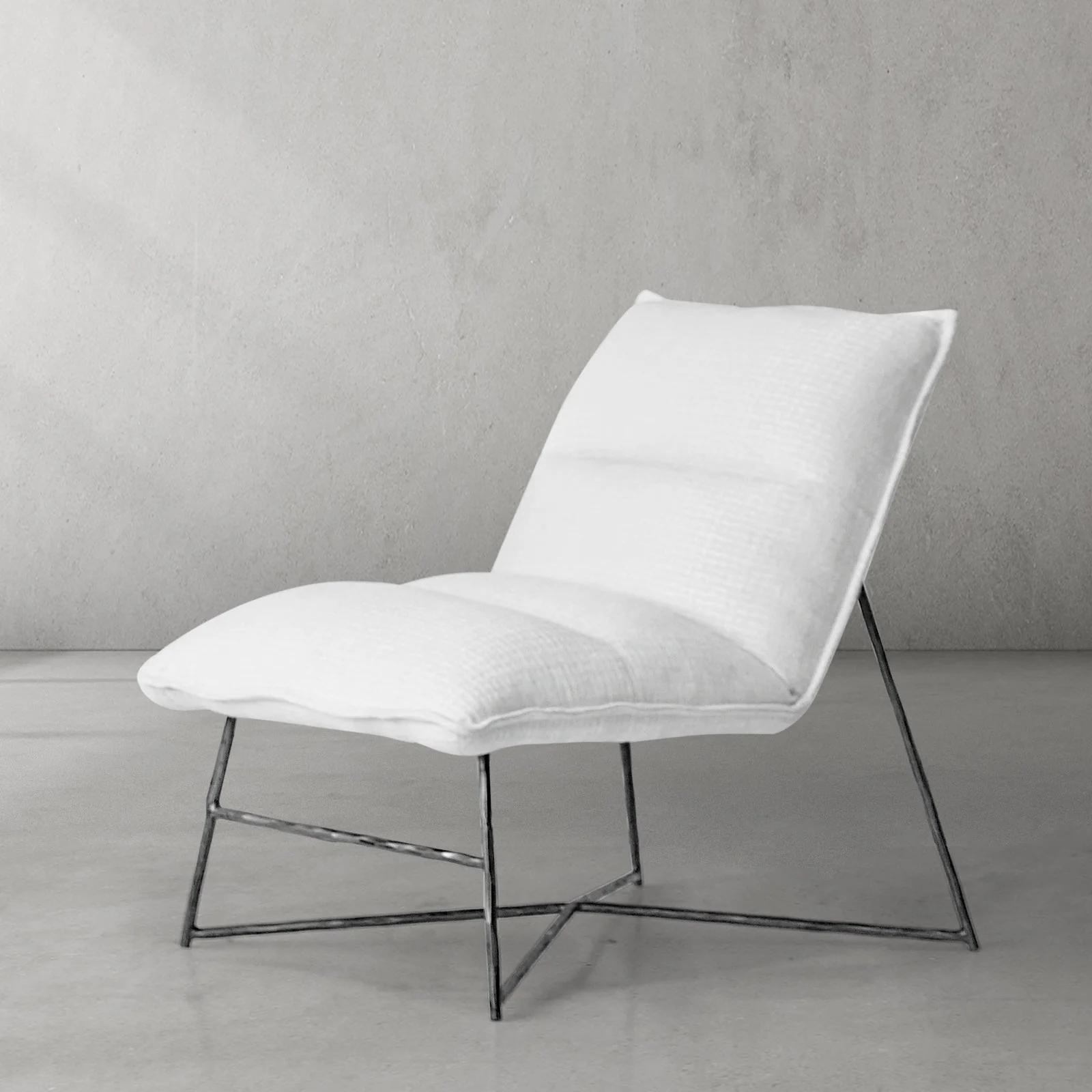 Hand-Forged Metal Fabric Lounge Chair - Image 24