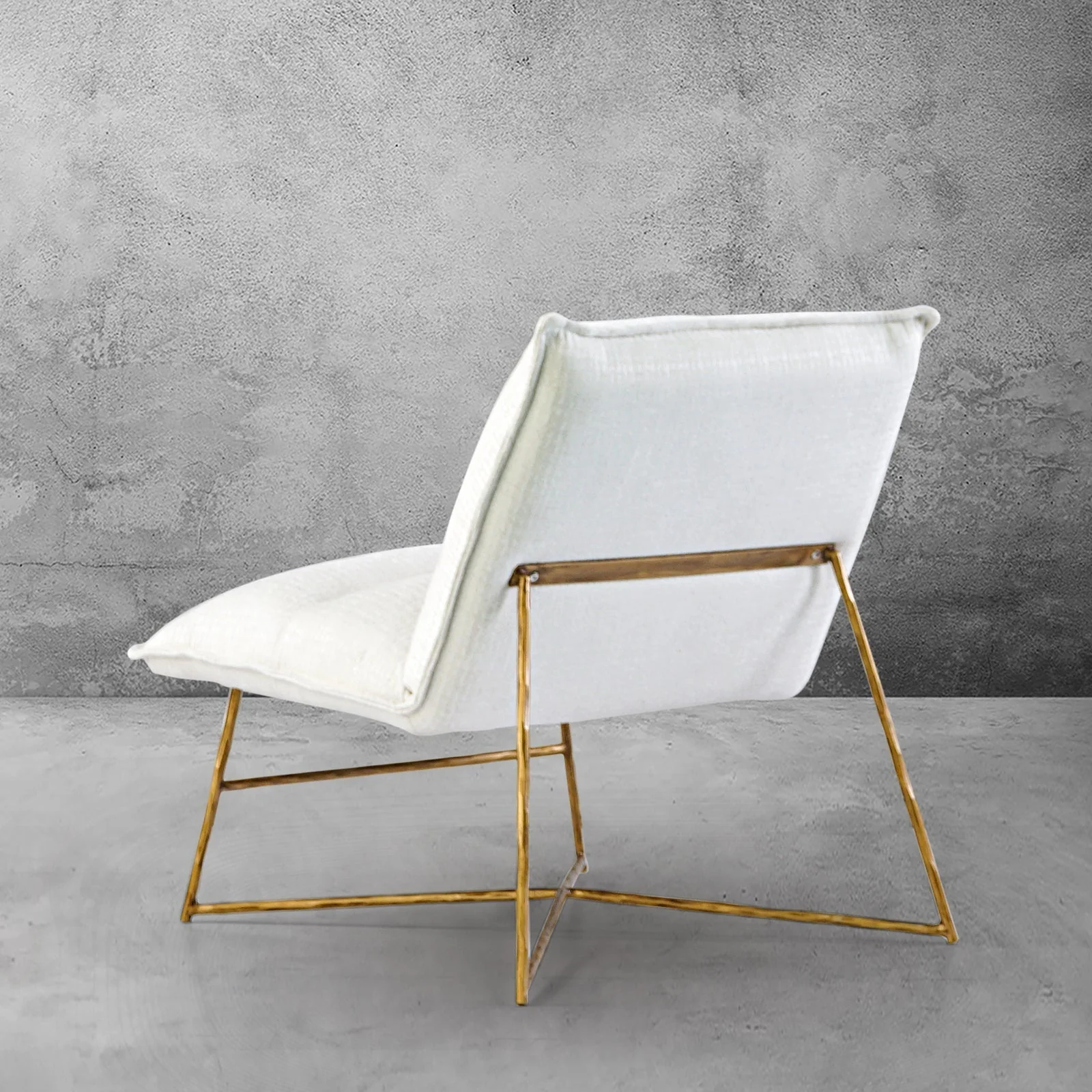 Hand-Forged Metal Fabric Lounge Chair - Image 4