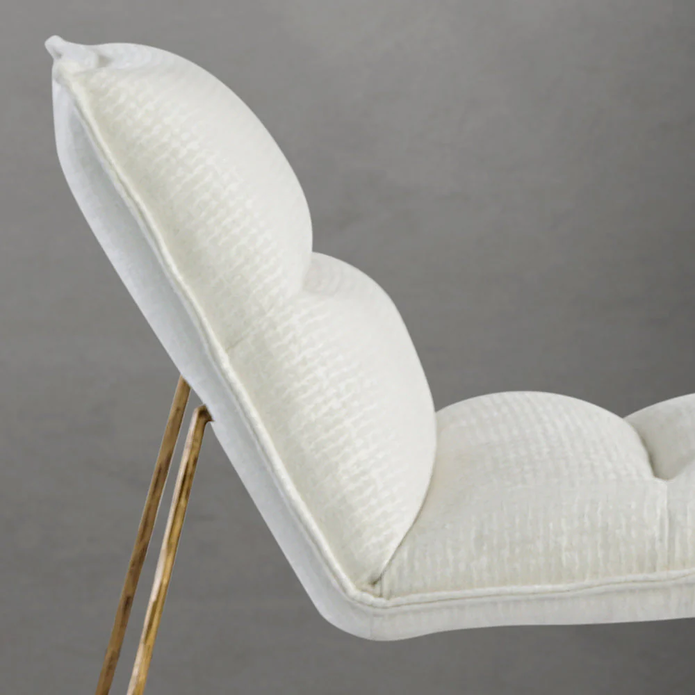 Hand-Forged Metal Fabric Lounge Chair - Image 5