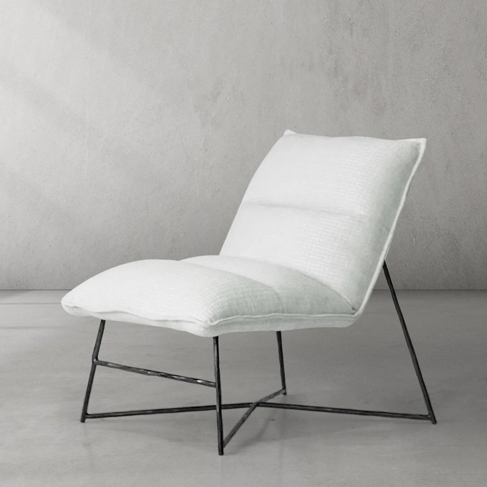 Hand-Forged Metal Fabric Lounge Chair - Image 8