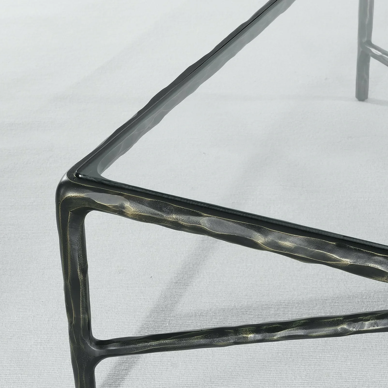 Hand-Forged Metal Rectangle Glass Coffee Table - Image 13