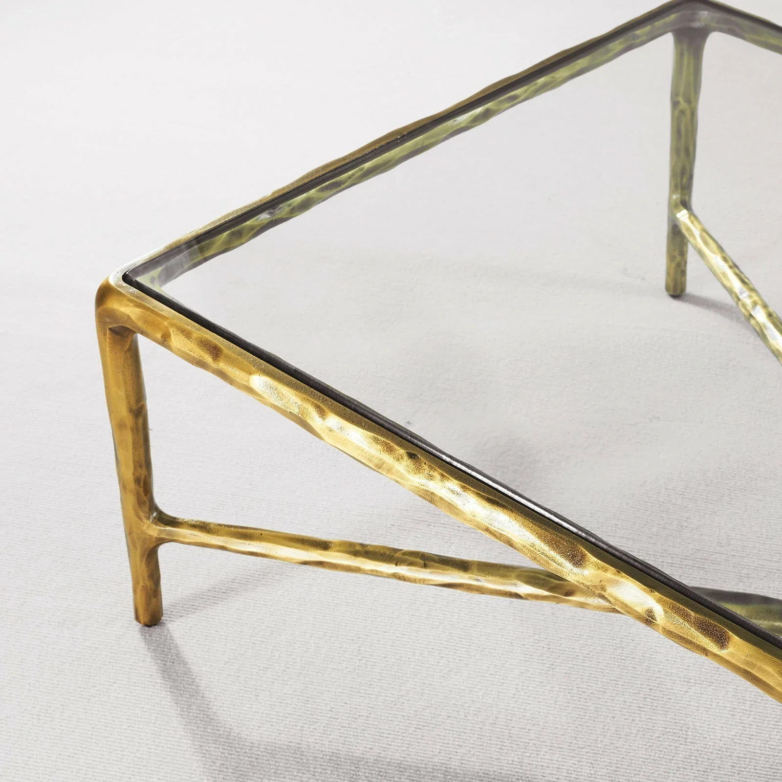 Hand-Forged Metal Rectangle Glass Coffee Table - Image 17