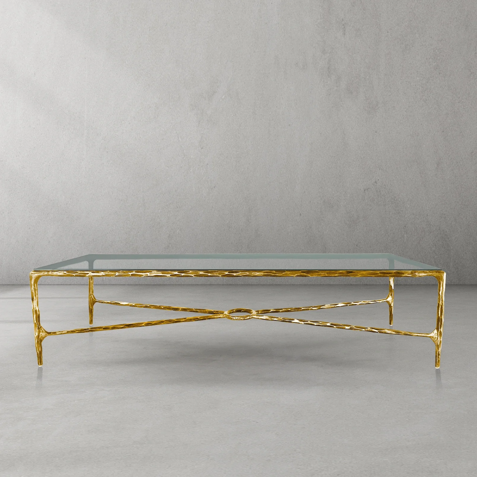 Hand-Forged Metal Rectangle Glass Coffee Table - Image 18