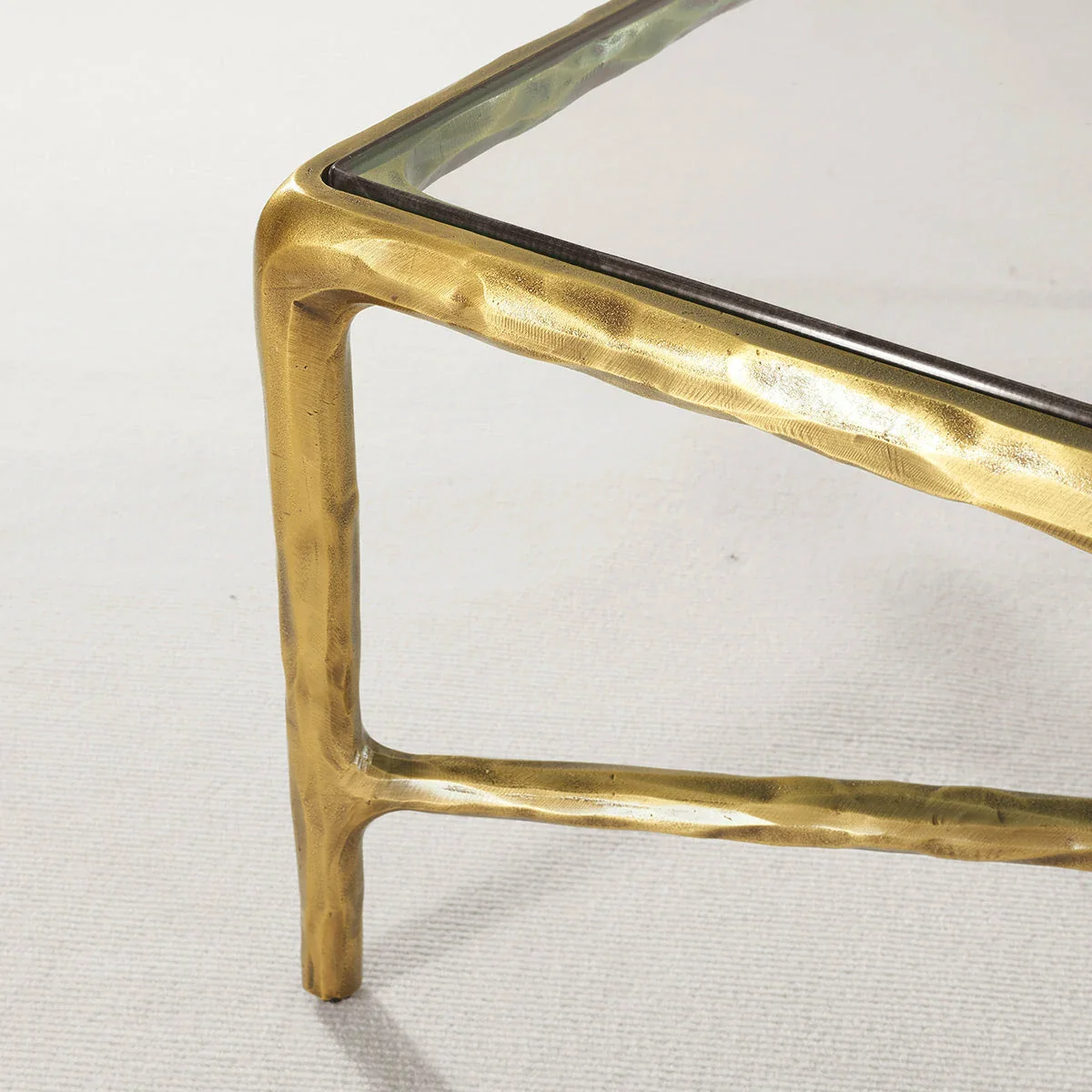 Hand-Forged Metal Rectangle Glass Coffee Table - Image 20
