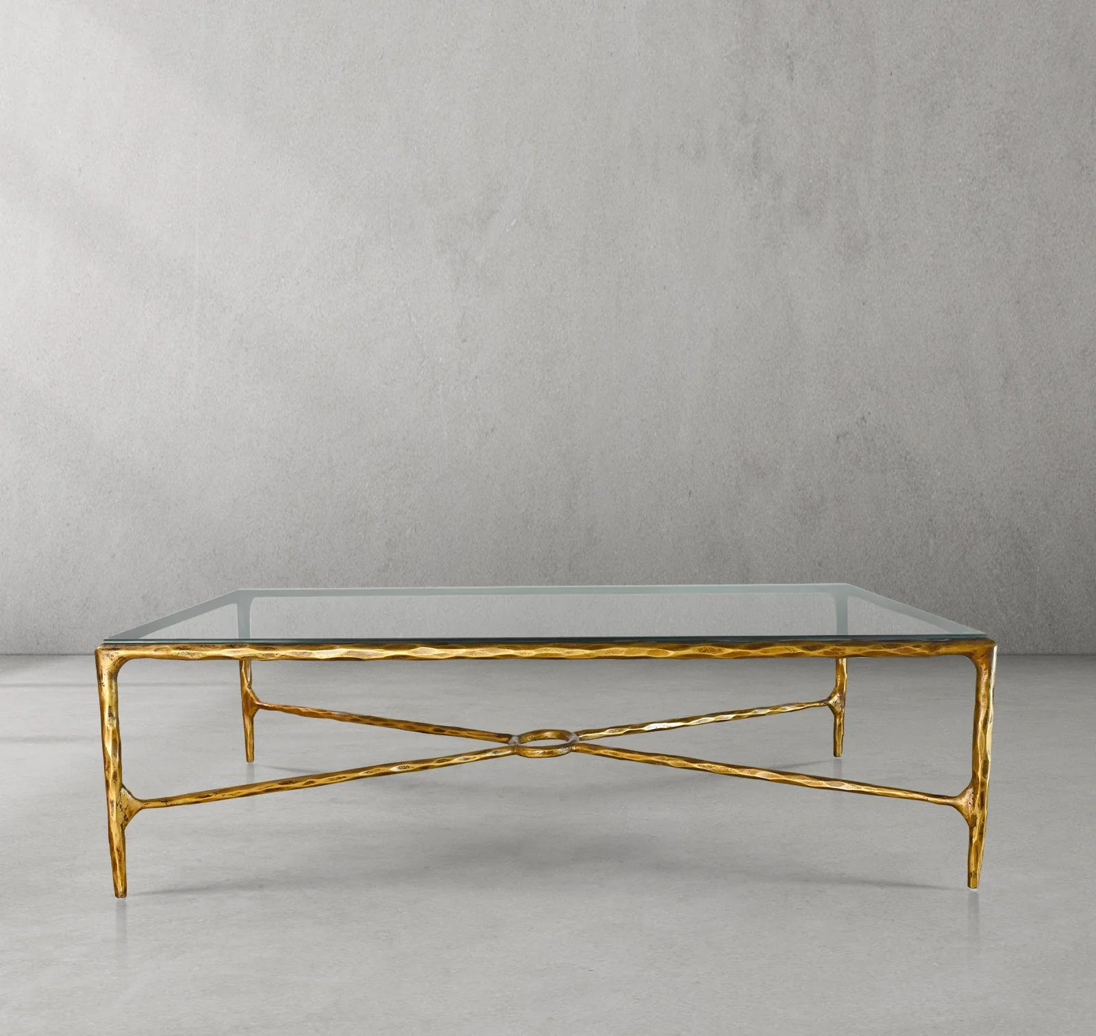 Hand-Forged Metal Rectangle Glass Coffee Table - Image 22
