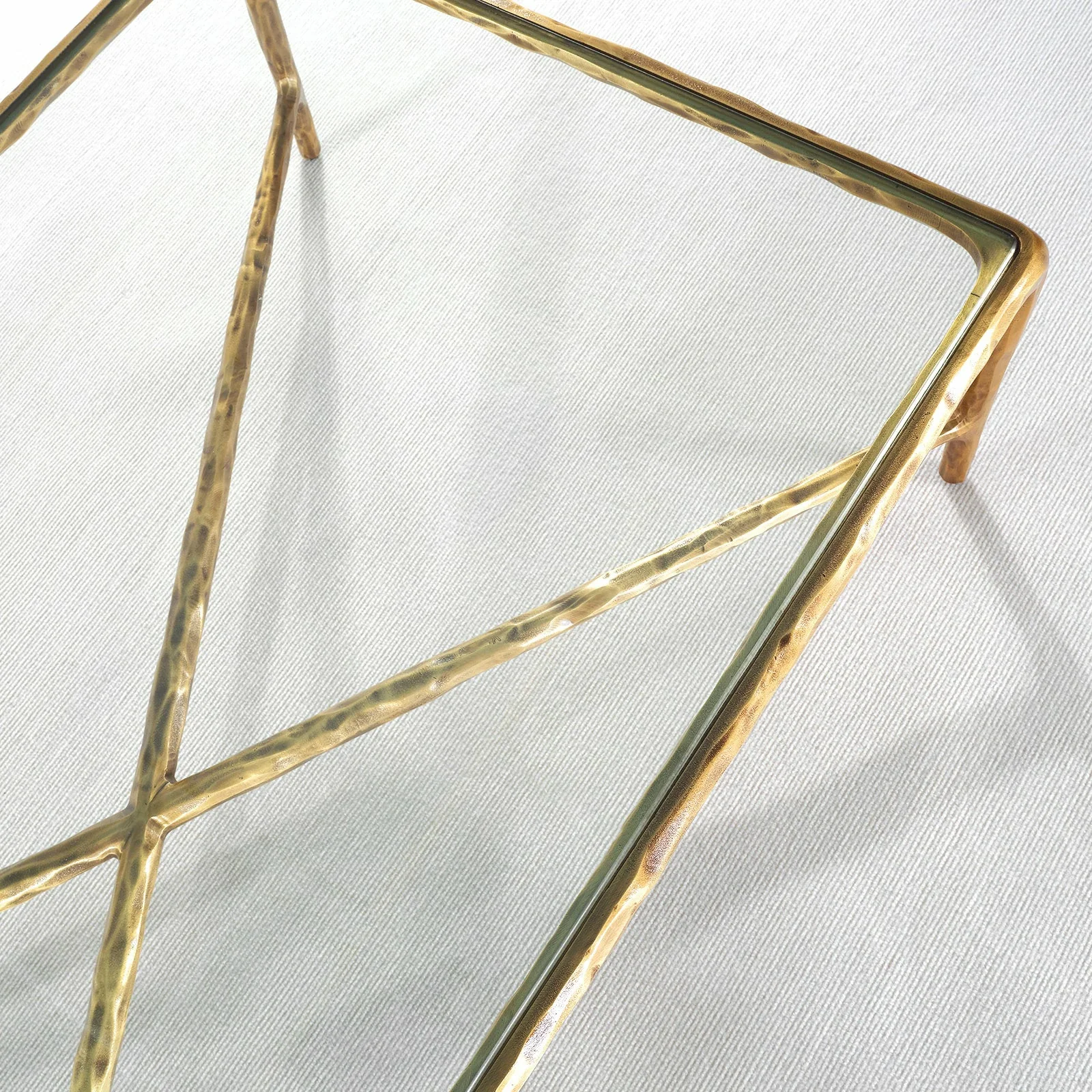 Hand-Forged Metal Rectangle Glass Coffee Table - Image 25