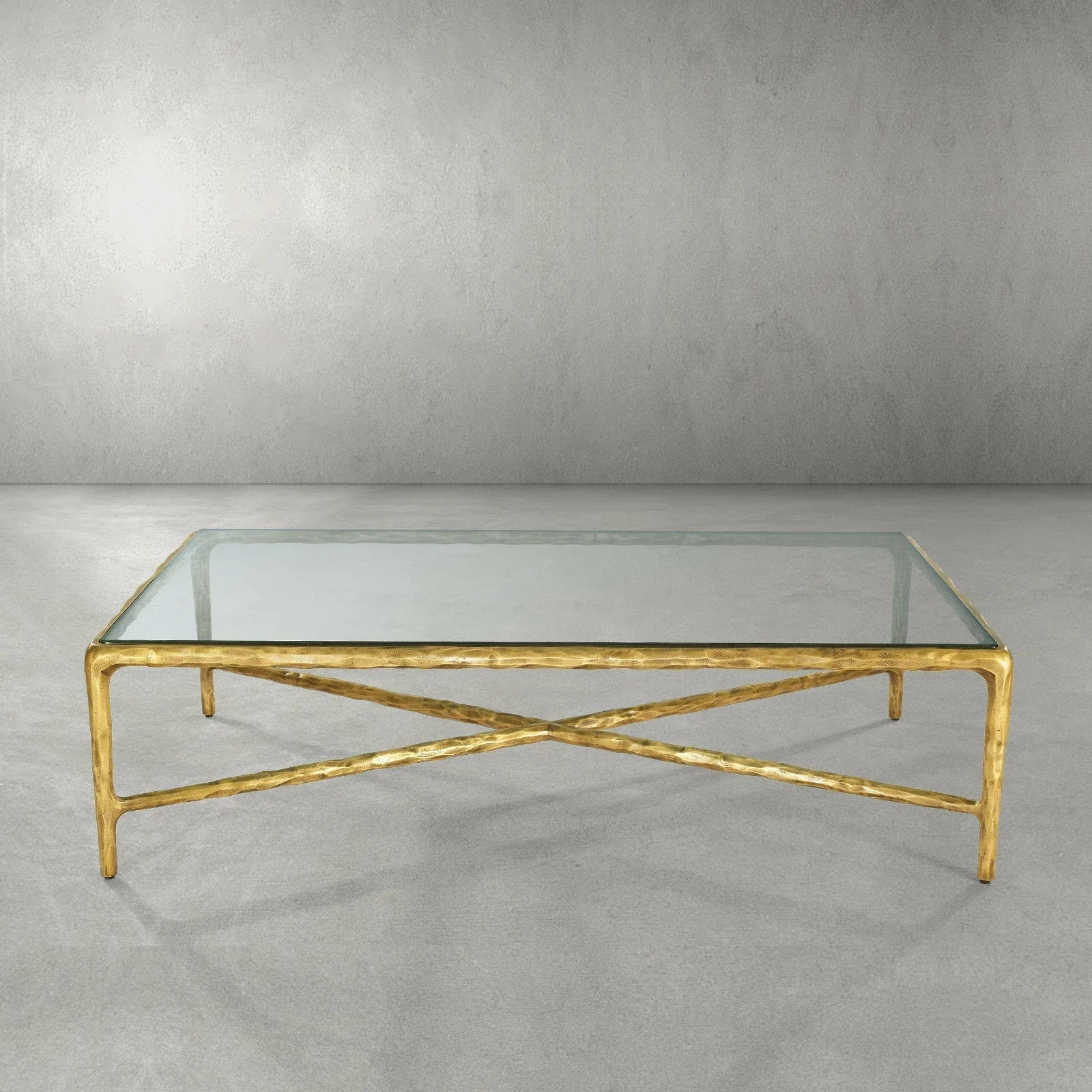 Hand-Forged Metal Rectangle Glass Coffee Table - Image 27