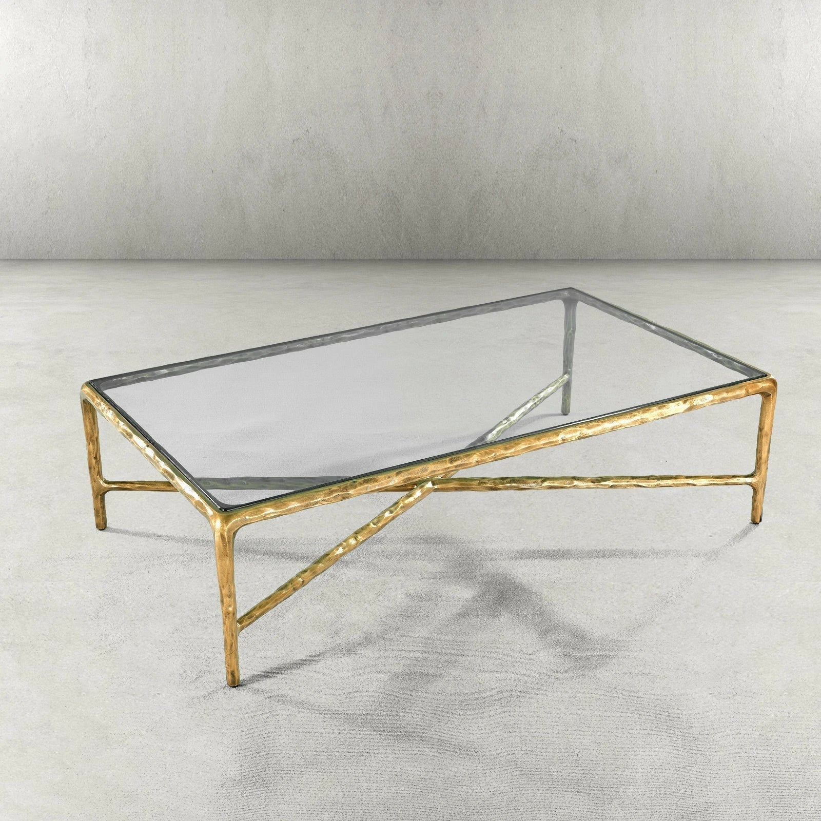 Hand-Forged Metal Rectangle Glass Coffee Table - Image 32