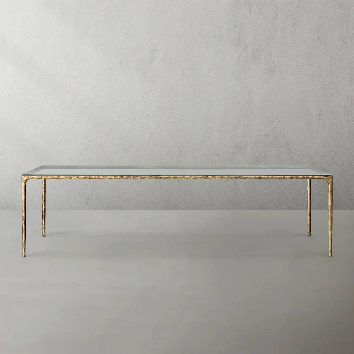 Hand-Forged Metal Glass Rectangular Dining Table - Image 5
