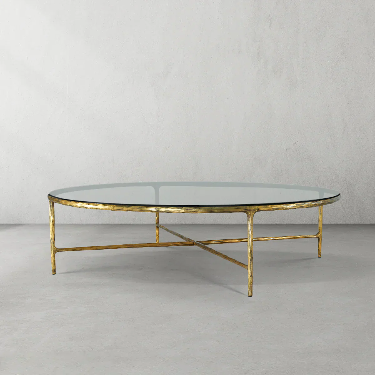 Hand-Forged Metal Glass Round Coffee Table 36" 55" - Image 12