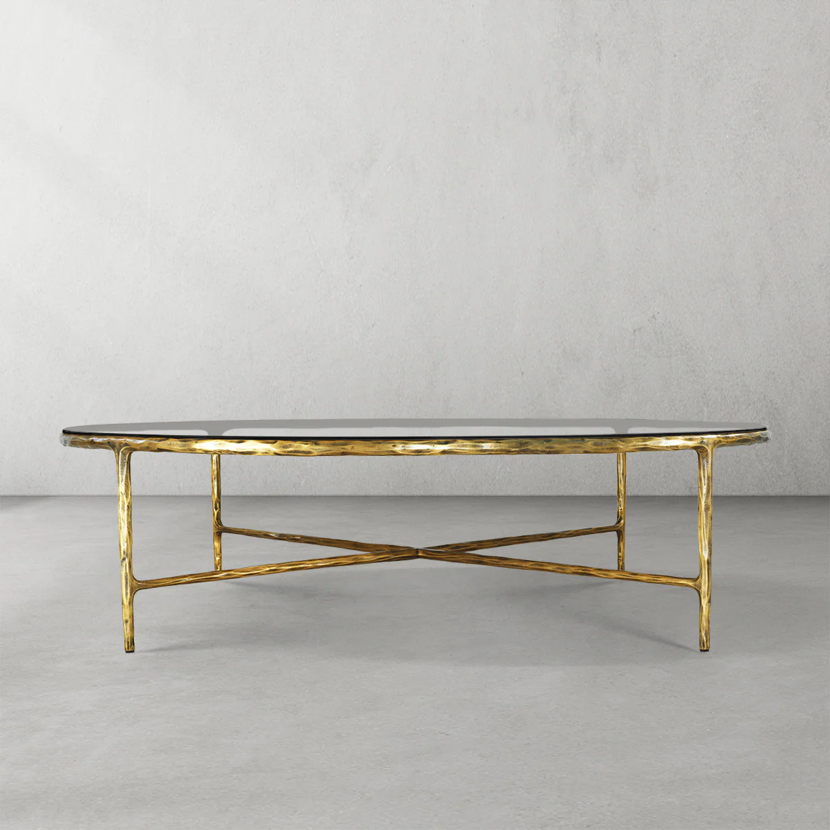 Hand-Forged Metal Glass Round Coffee Table 36" 55" - Image 16