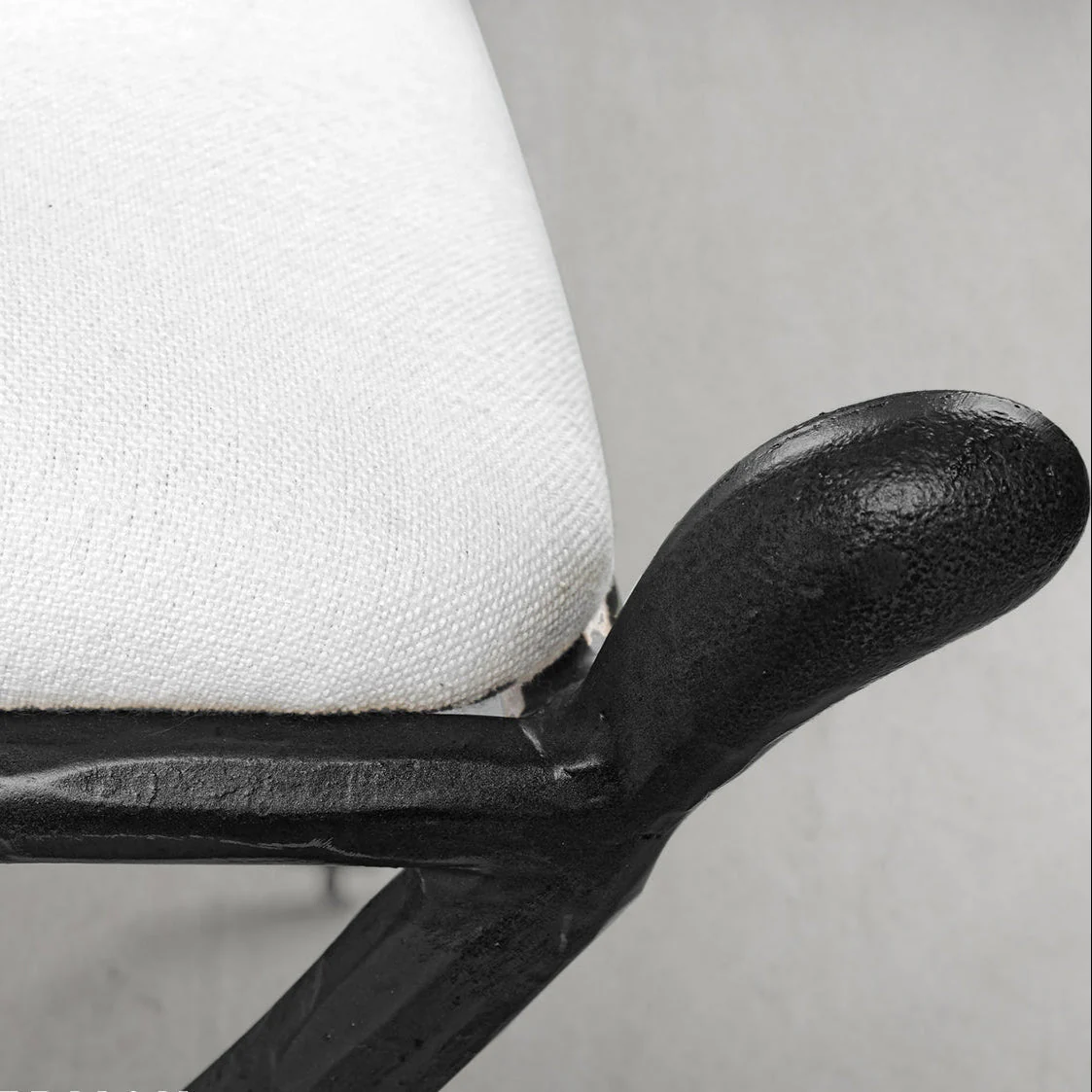 Hand-Forged Metal Horn Fabric Base Stool - Image 13
