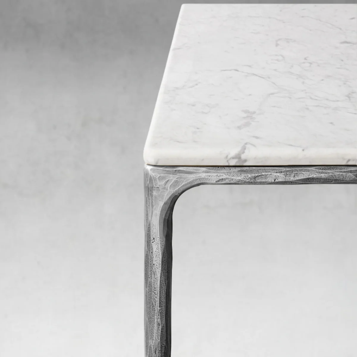Hand-Forged Metal Marble Rectangular Dining Table - Image 12