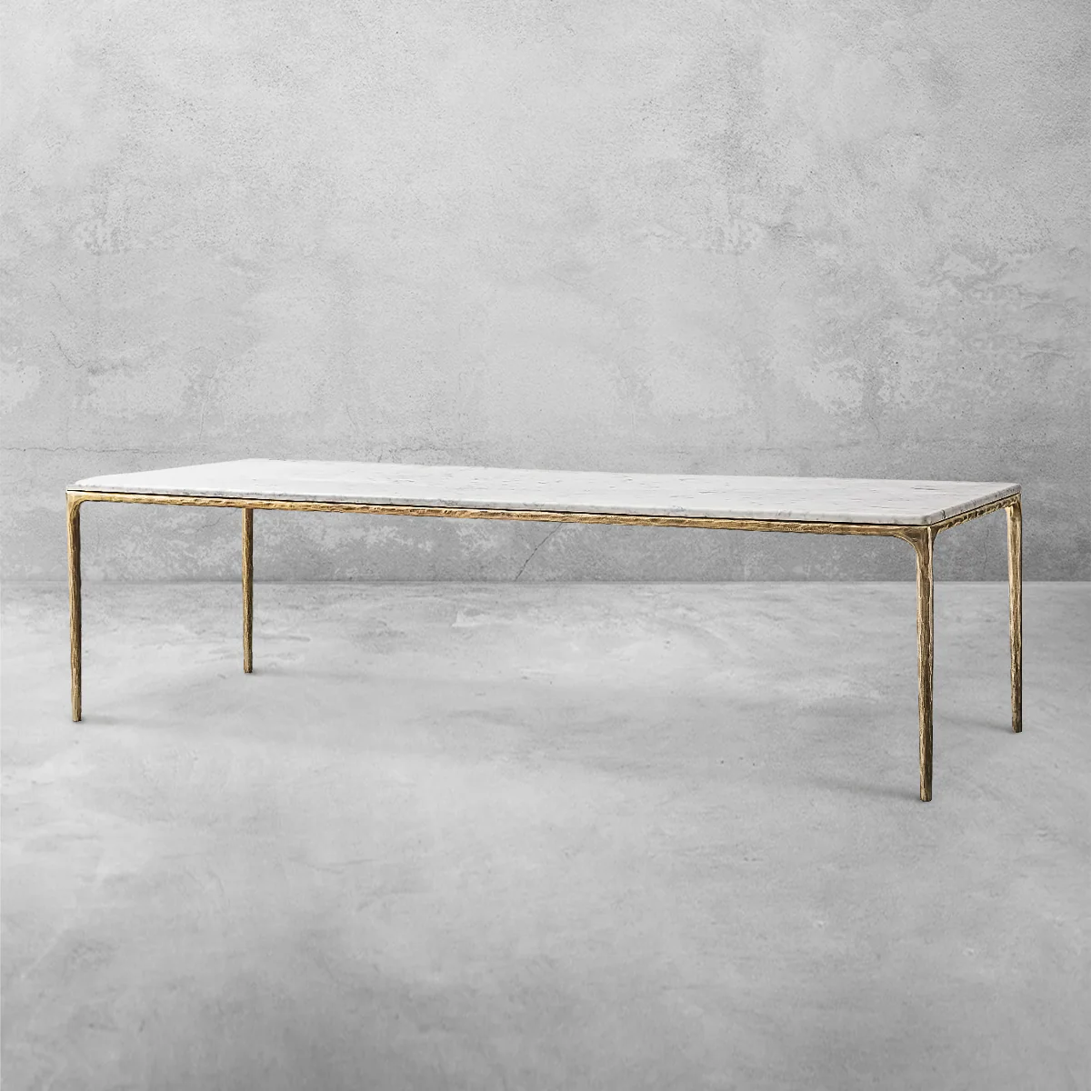 Hand-Forged Metal Marble Rectangular Dining Table - Image 17