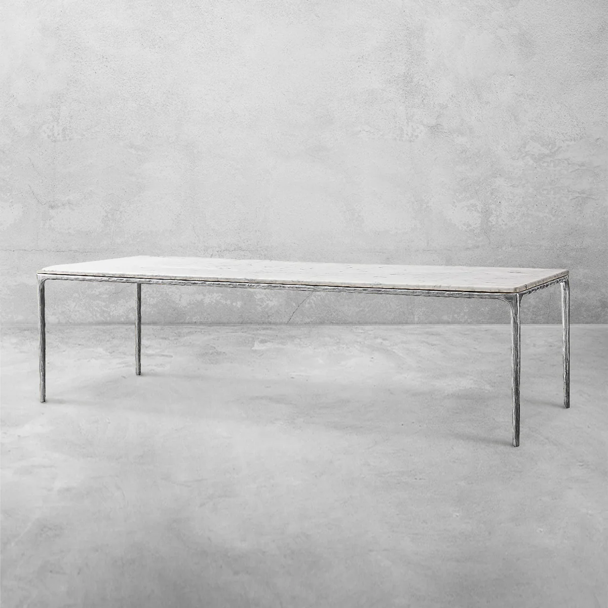 Hand-Forged Metal Marble Rectangular Dining Table - Image 19