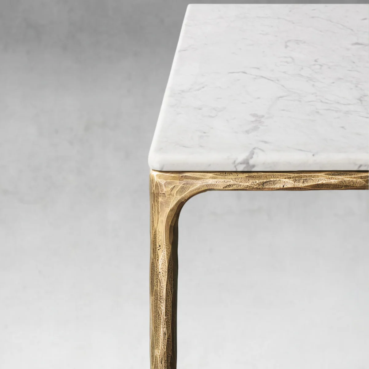 Hand-Forged Metal Marble Rectangular Dining Table - Image 4