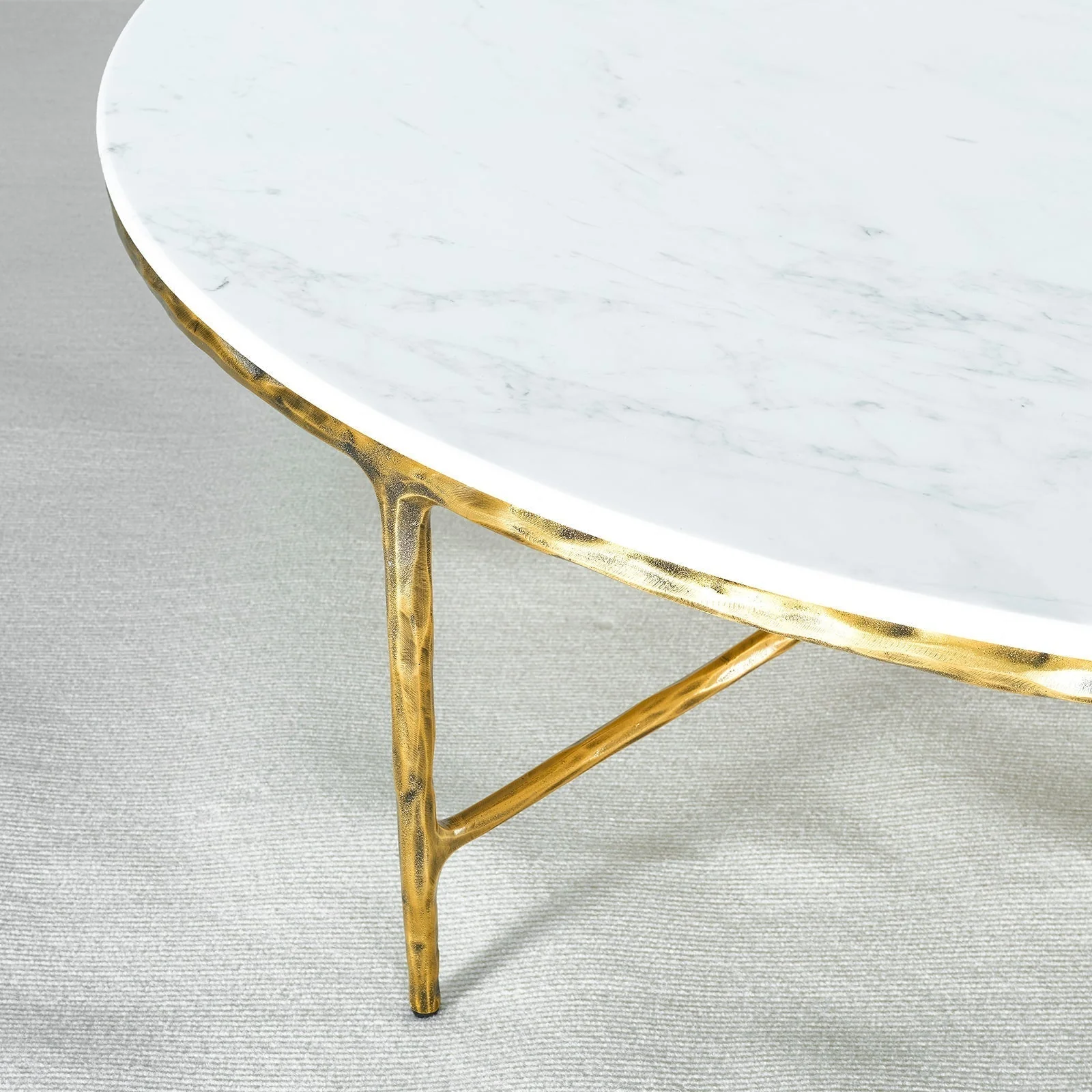 Hand-Forged Metal Marble Round Coffee Table 36" 55" - Image 18
