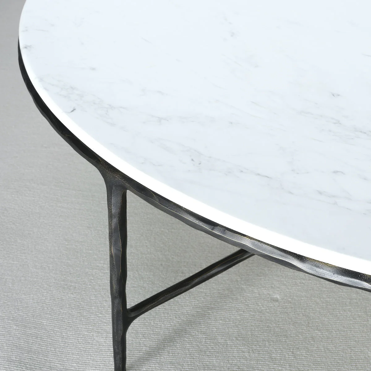 Hand-Forged Metal Marble Round Coffee Table 36" 55" - Image 20