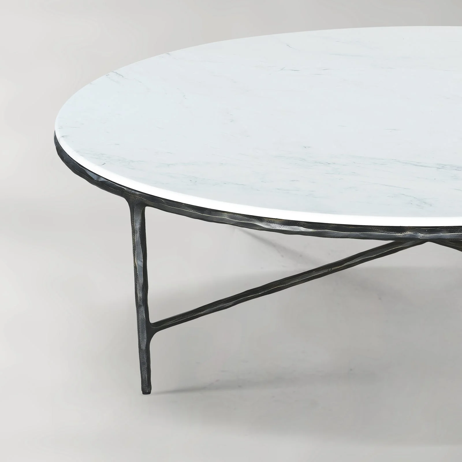 Hand-Forged Metal Marble Round Coffee Table 36" 55" - Image 23