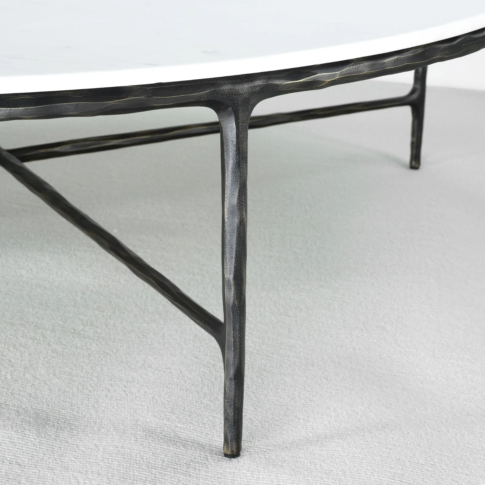 Hand-Forged Metal Marble Round Coffee Table 36" 55" - Image 24