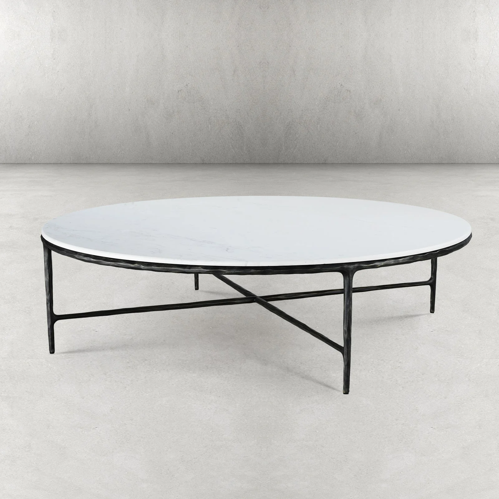 Hand-Forged Metal Marble Round Coffee Table 36" 55" - Image 27