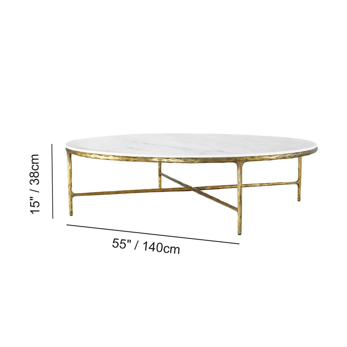 Hand-Forged Metal Marble Round Coffee Table 36" 55" - Image 28