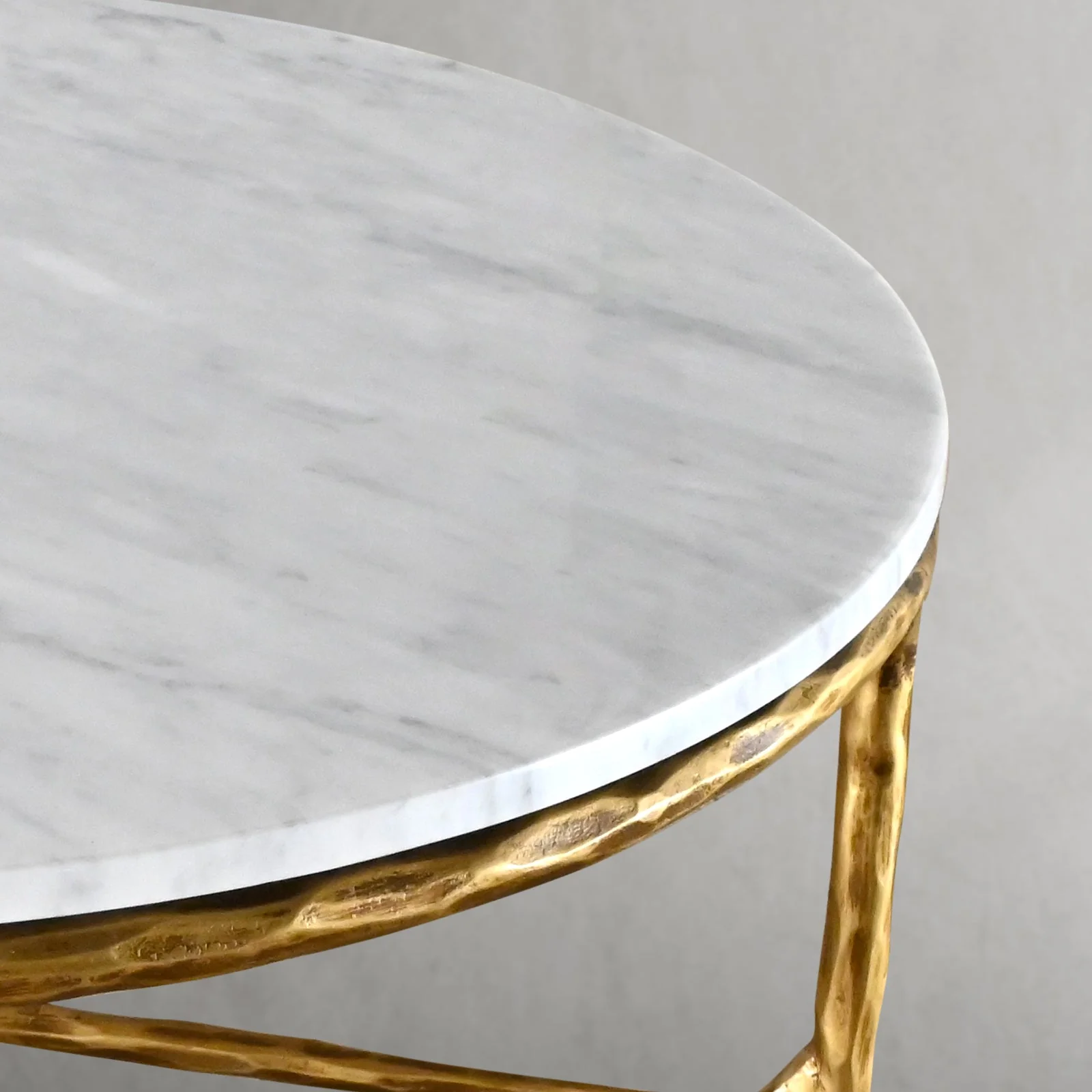 Hand-Forged Metal Marble Round Coffee Table 36" 55" - Image 3
