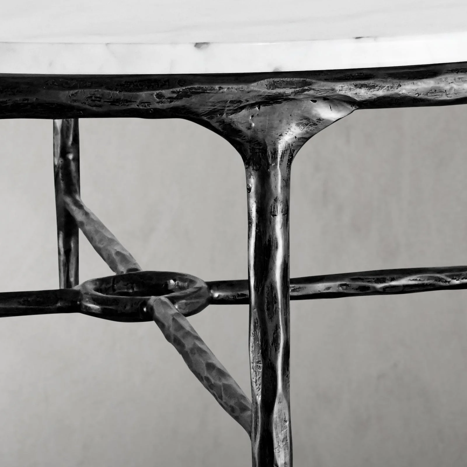 Hand-Forged Metal Marble Round Coffee Table 36" 55" - Image 31
