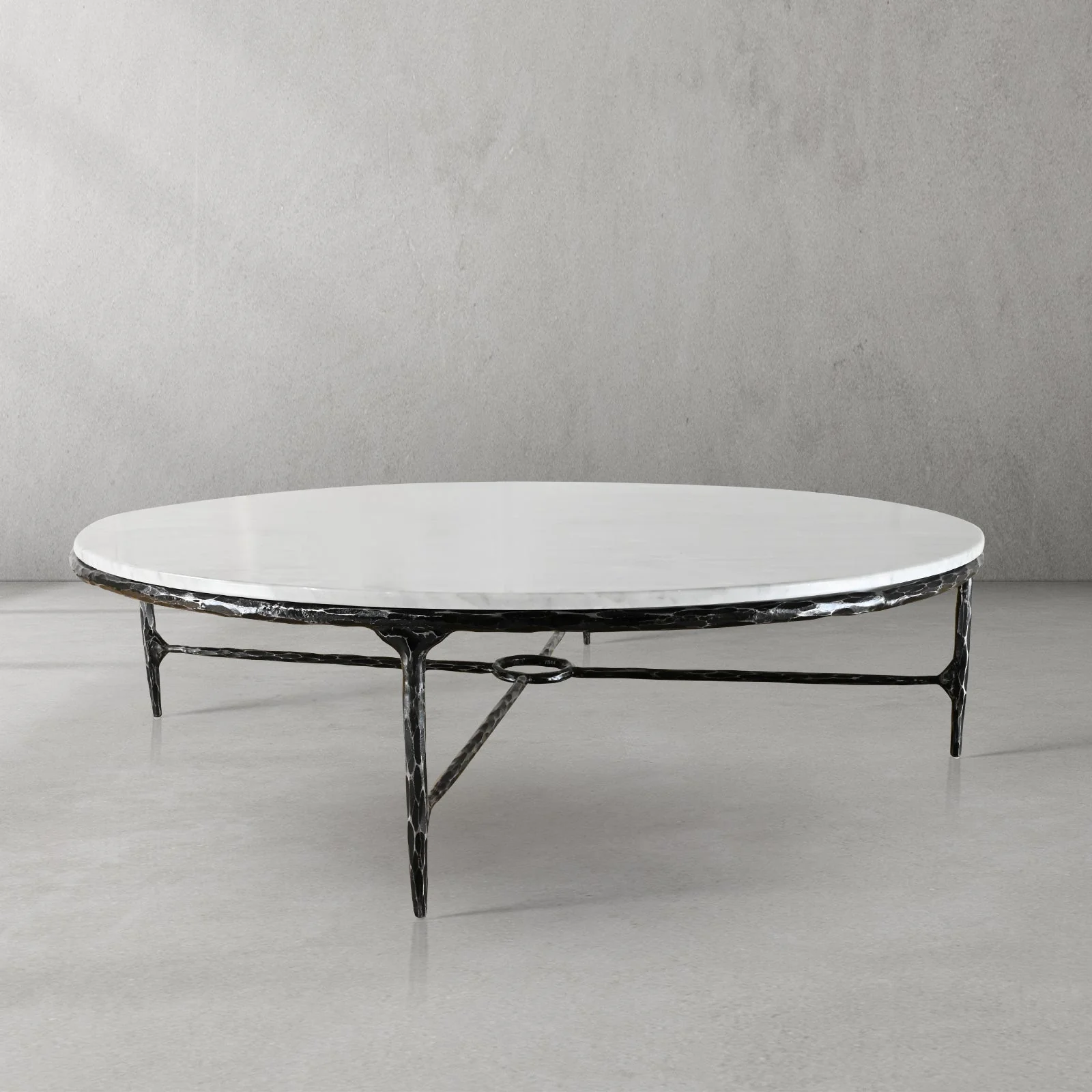 Hand-Forged Metal Marble Round Coffee Table 36" 55" - Image 32
