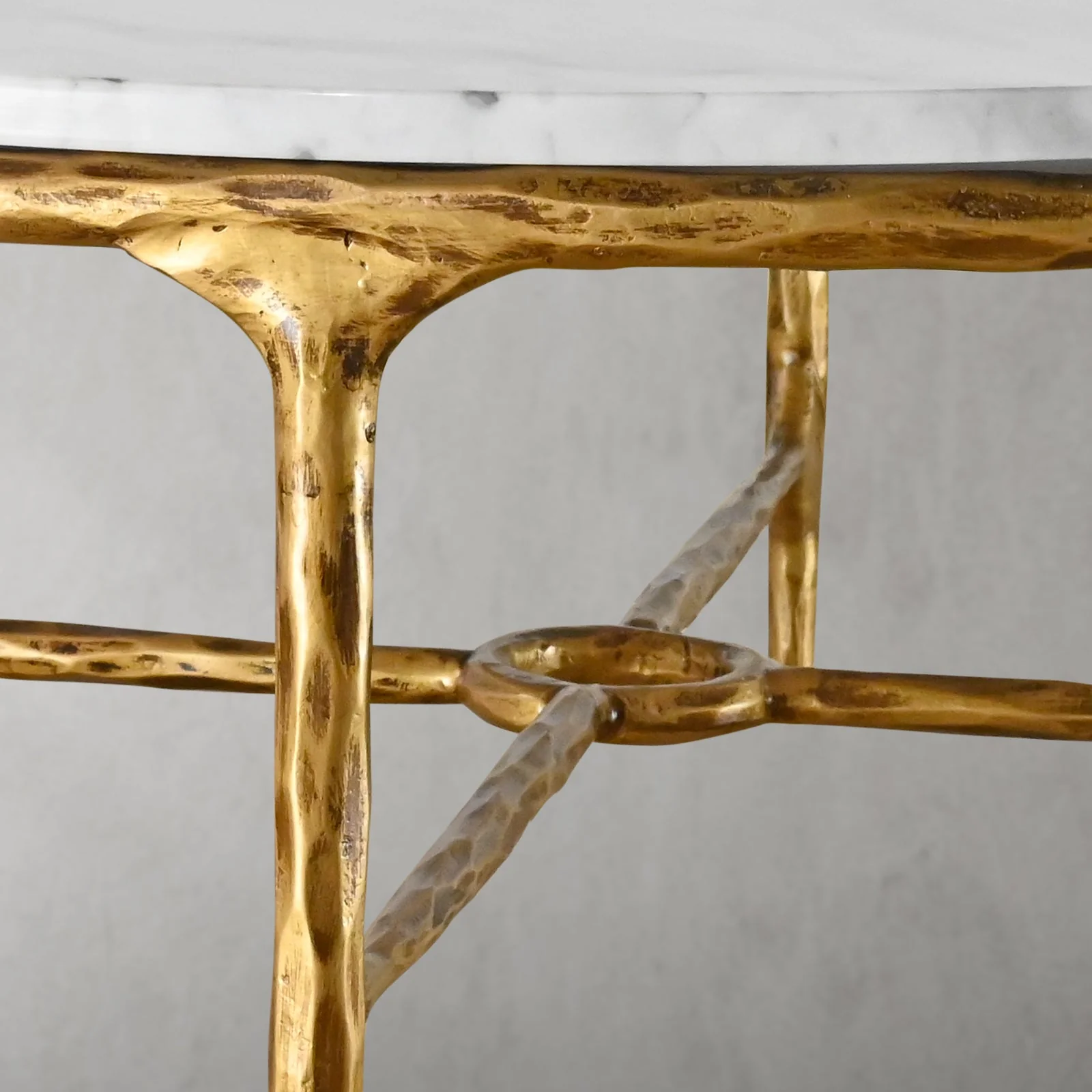 Hand-Forged Metal Marble Round Coffee Table 36" 55" - Image 4