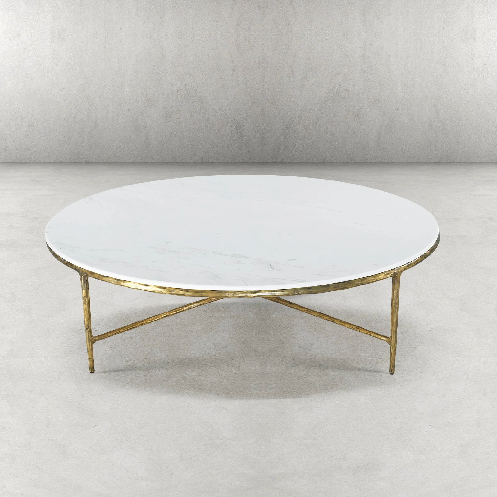 Hand-Forged Metal Marble Round Coffee Table 36" 55" - Image 46