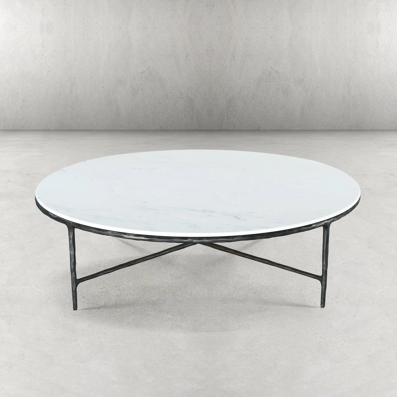 Hand-Forged Metal Marble Round Coffee Table 36" 55" - Image 48
