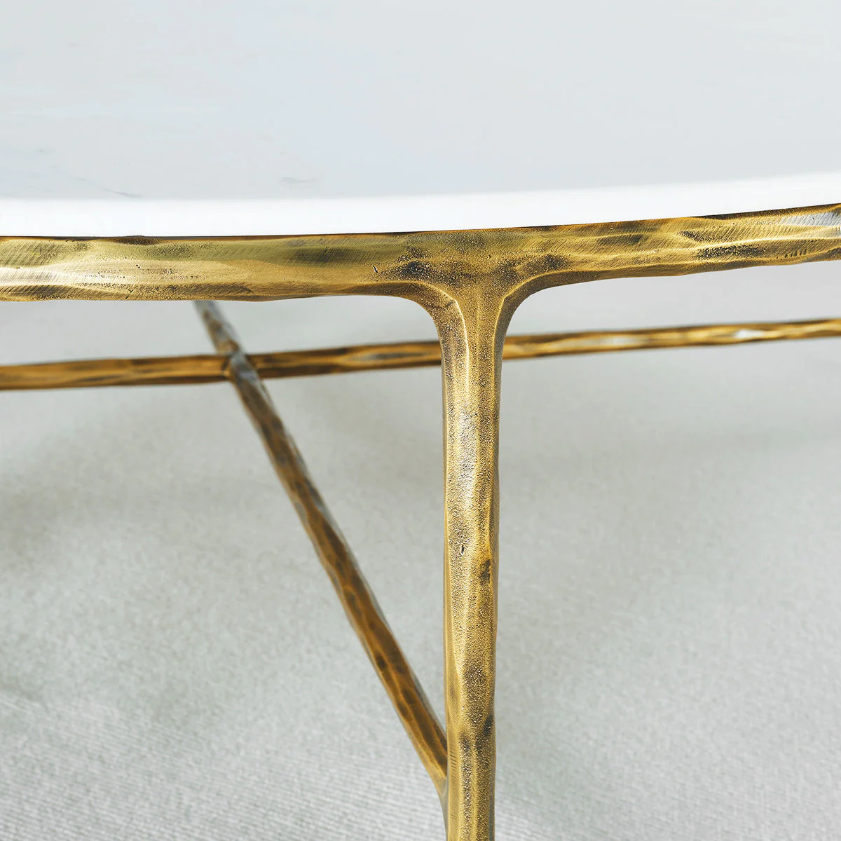 Hand-Forged Metal Marble Round Coffee Table 36" 55" - Image 7